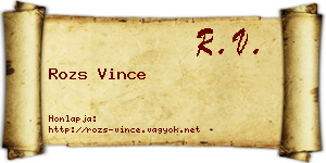 Rozs Vince névjegykártya
